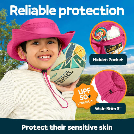 Safari Hats for Kids UPF 50+ Kids Sun Hats Boys & Girls Bucket Hat