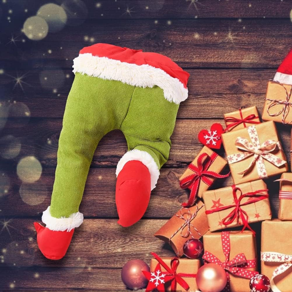 Christmas Thief Wreath Elf Stuffed Legs Tree Topper Decorations Plush Legs Xmas Hanging Ornaments Indoor Outdoor Decor Party Supplies