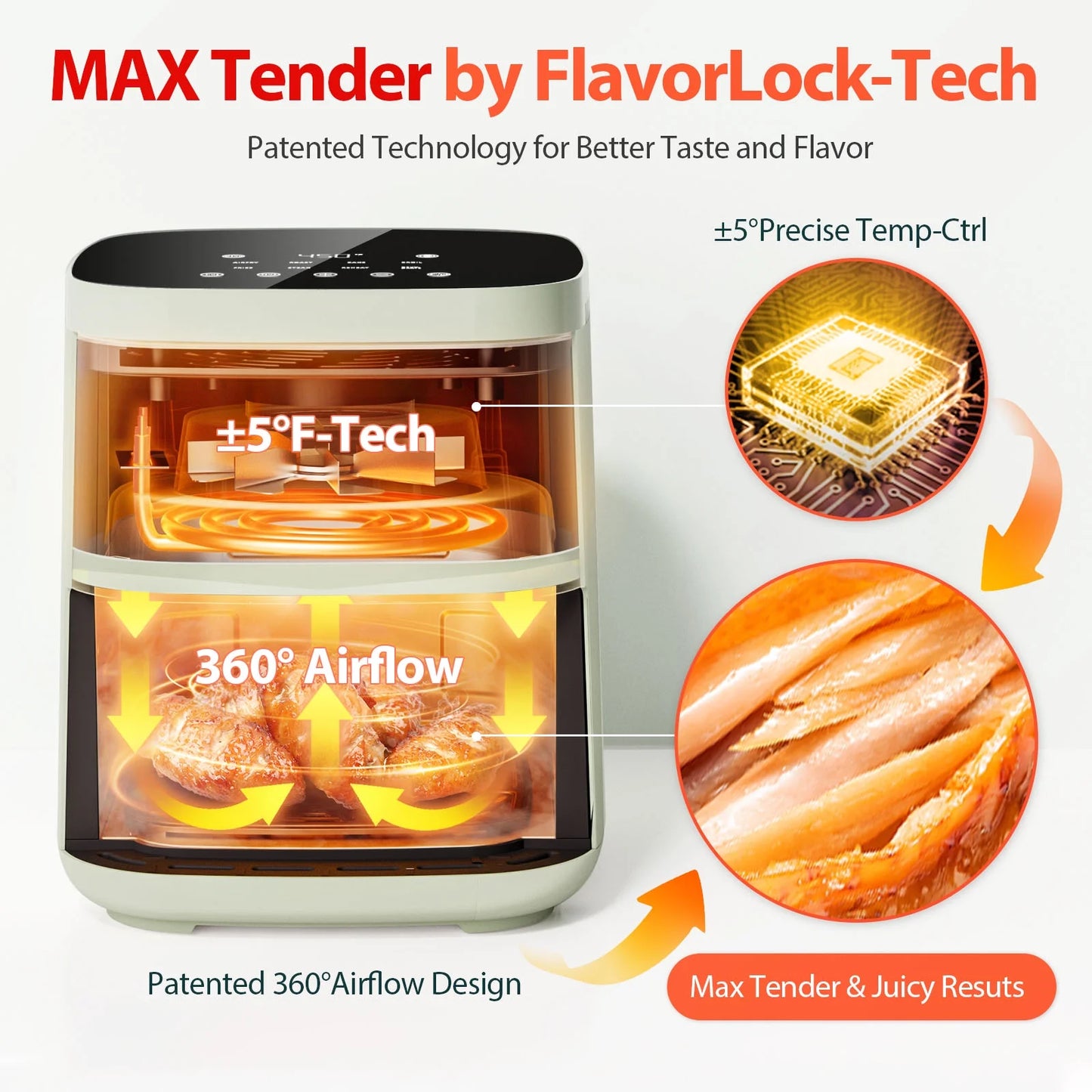 Air Fryer, 8-In-1 Smart Compact 4QT Air Fryers, Shake Reminder,450°F Digital Airfryer with Flavor-Lock Tech,Tempered Glass Display, Dishwasher-Safe & Nonstick,Fit for 1-3 People, Green
