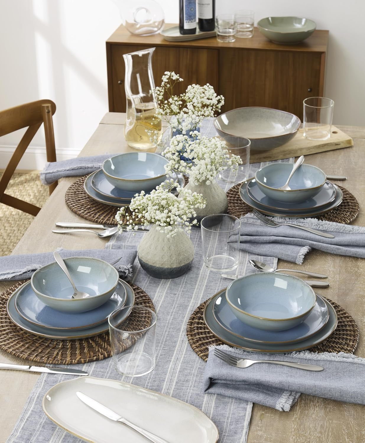 B336045A Mooncrest 45-Piece Flatware Set, Service for 8,Silver,45 Piece