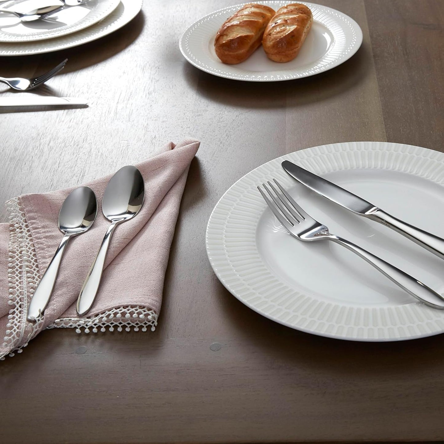 B336045A Mooncrest 45-Piece Flatware Set, Service for 8,Silver,45 Piece