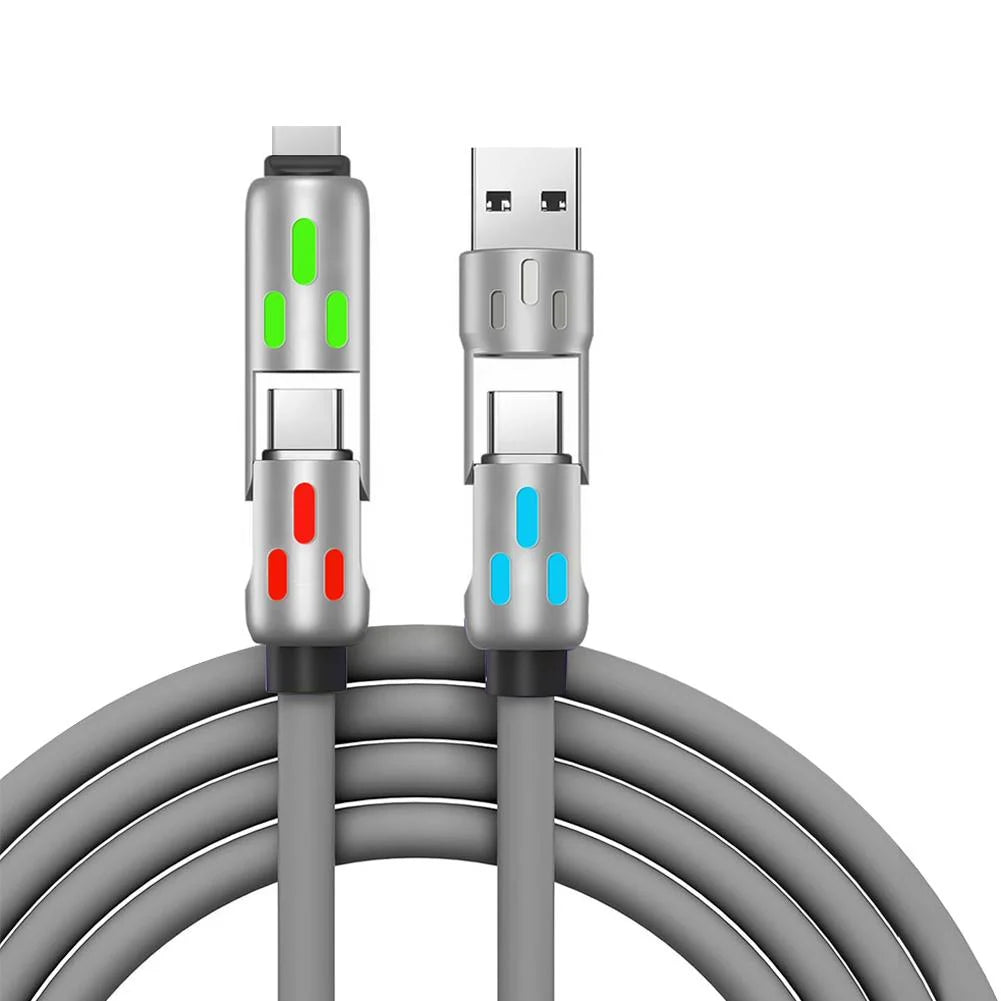 240W 4 in 1 Multi USB Phone Data Cable Fast Charging Cable-Usb C Micro-Typec K7N3