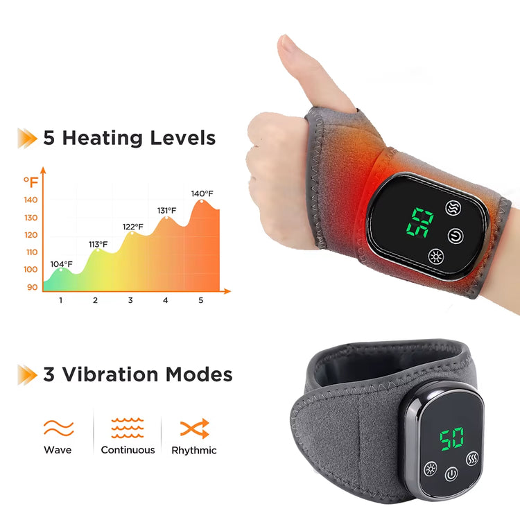 Electric Heating Hand Wrist Massager Wireless Thermal Wrist Brace Wrist Protector 5 Infrared Hot Compress 3 Vibration Wristband