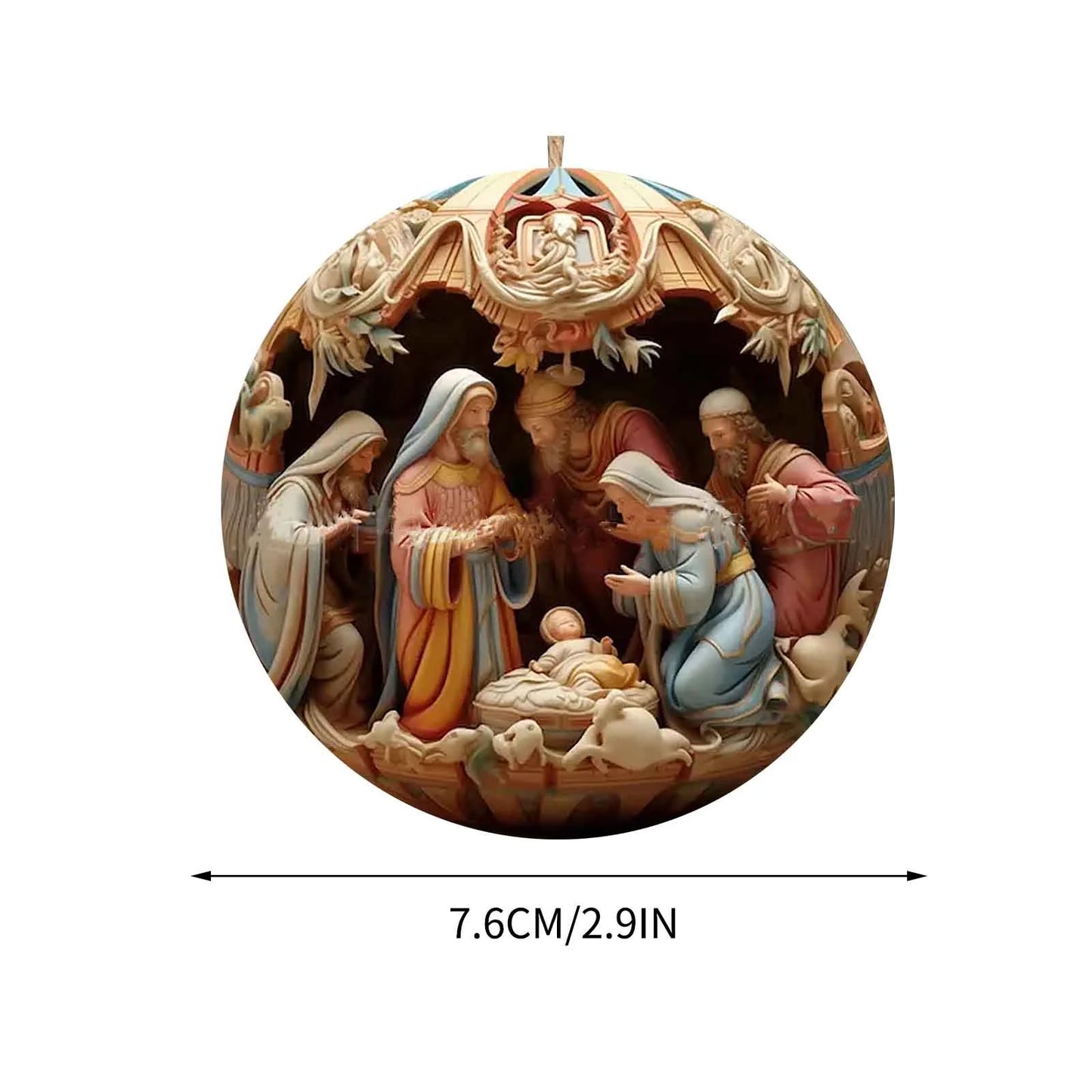 Nativity Christmas Ornaments Christmas Gifts Pendants Christmas Tree Decorations for Home, Office and Cars Decor, Gift for Parties, Christmas and Holiday, Christmas Decorations