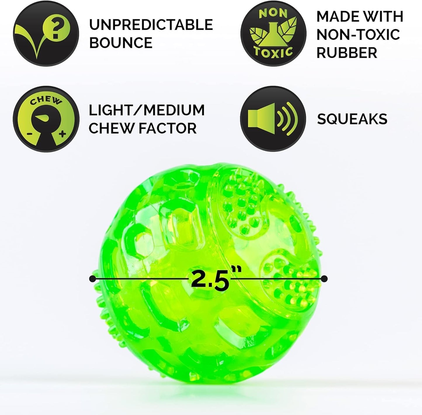 Durasqueak Dog Ball Toy, Interactive, Floats, Squeaks, Dog Balls for Fetching, Alternative to Traditional Tennis Balls - for All Breeds