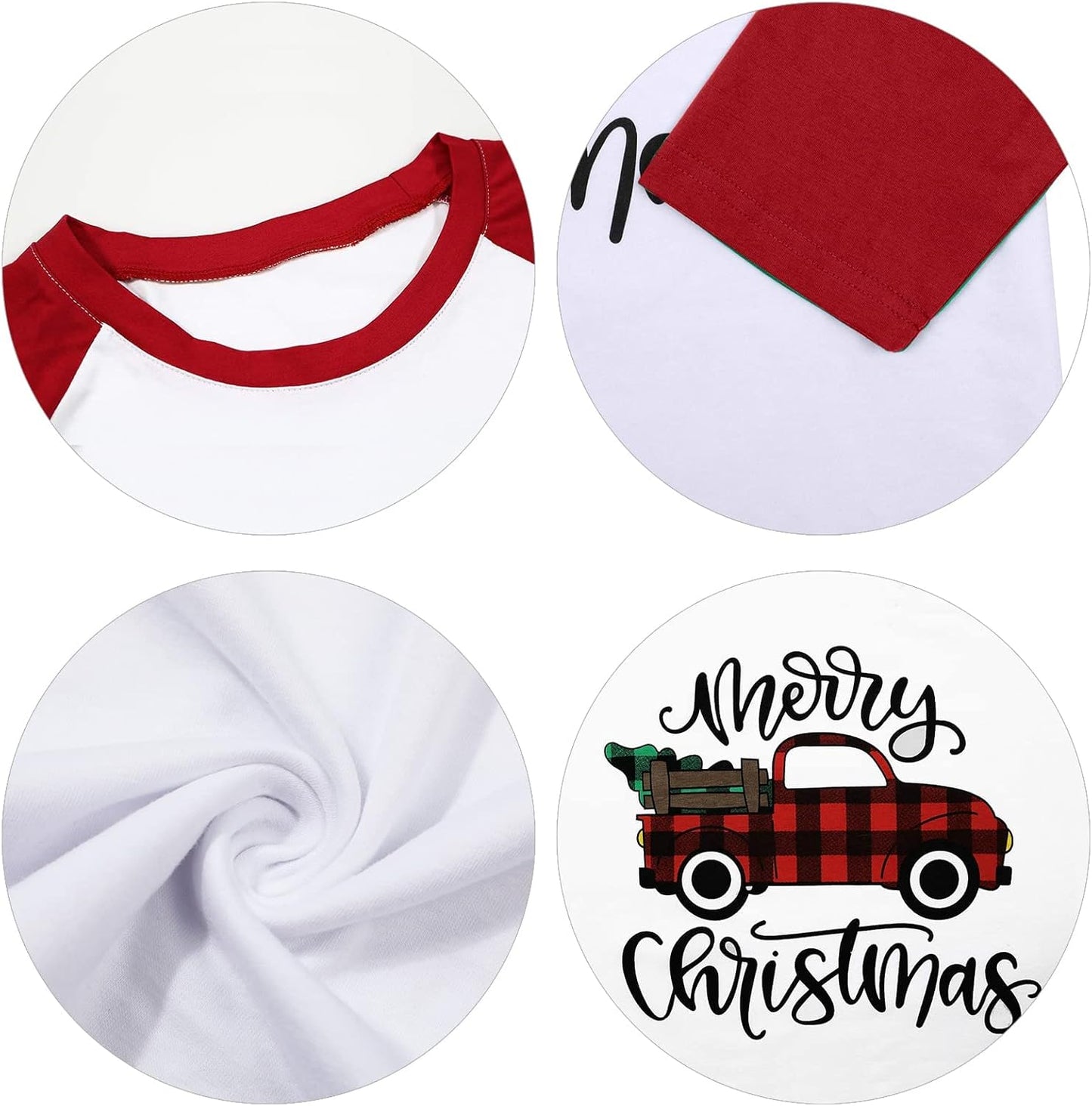 Christmas Shirts for Women Christmas Long Sleeve Raglan Shirt Christmas Plaid Truck Tree Graphic Splicing Top Red