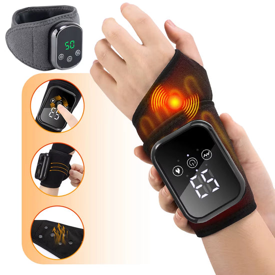 Electric Heating Wrist Massager Wrist Brace Protector Wrap Vibration Massage Relieves Tenosynovitis Carpal Tunnel Fatigue Relief