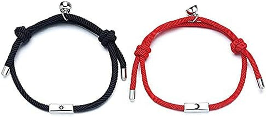 2Pcs Couples Bracelets for Women Men, Matching Heart Bracelets for Couples, Valentines Gift for Boyfriend Girlfriend Best Friend