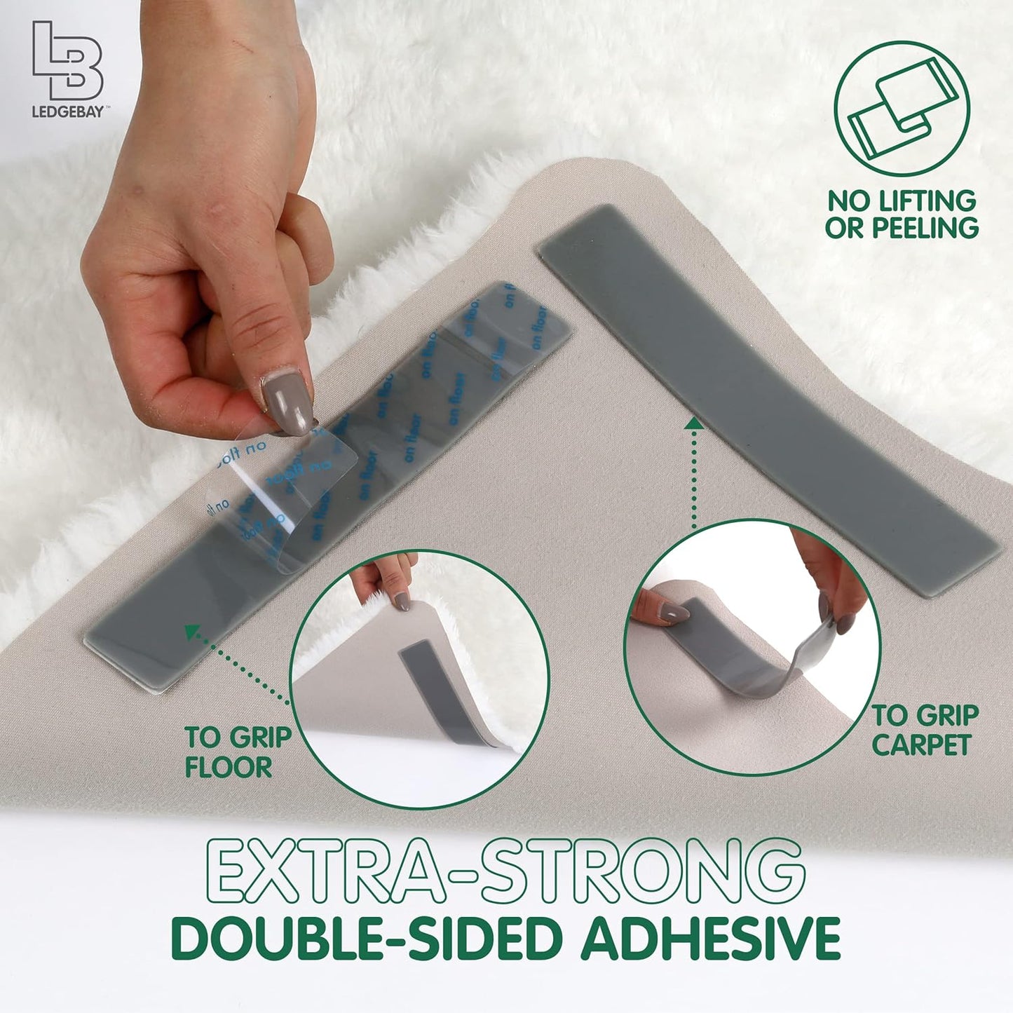 Rug Pad Grippers for Area Rugs Pack of 25 Reusable, No Skid, Washable, Anti-Slip Pads, Rug Gripper for Hardwood Floors and Tile with Double-Sided, Self Adhesive Rug Tape to Keep Rugs Flat