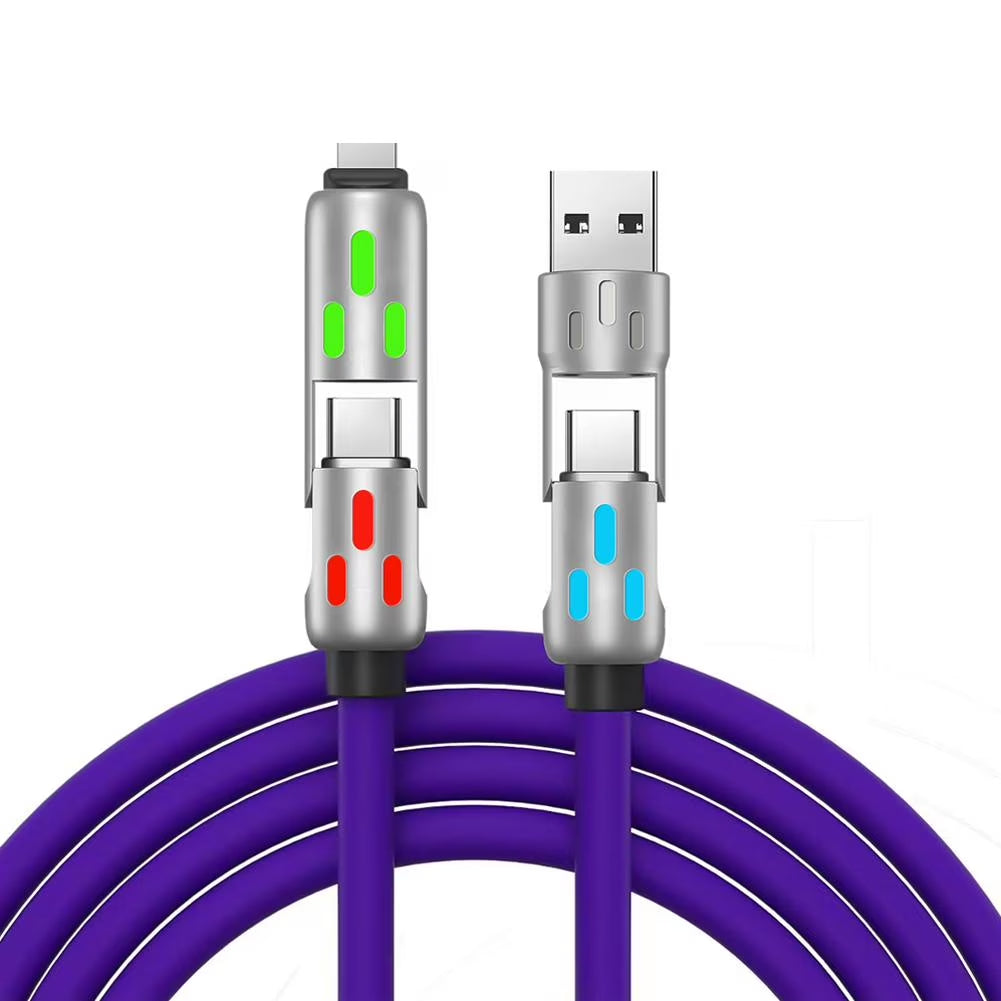 240W 4 in 1 Multi USB Phone Data Cable Fast Charging Cable-Usb C Micro-Typec K7N3