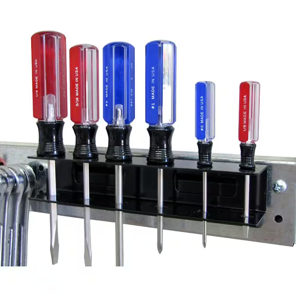 32 In. W Pegboard Tool Organizer Rail Strip Kit with Shiny Galvanized Steel Pegboard Strips