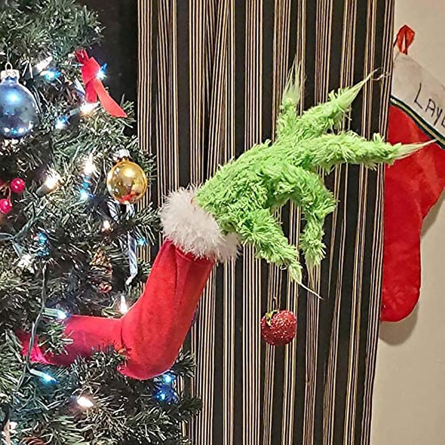 Christmas Elf Body Decorations,Elf Arms for Christmas Tree Decorations, Elf Head for Christmas Tree Decoration,Thief Stole Christmas Elf Stuffed Legs Stuck Tree Topper Garland Ornaments (Elf Arms-A1)