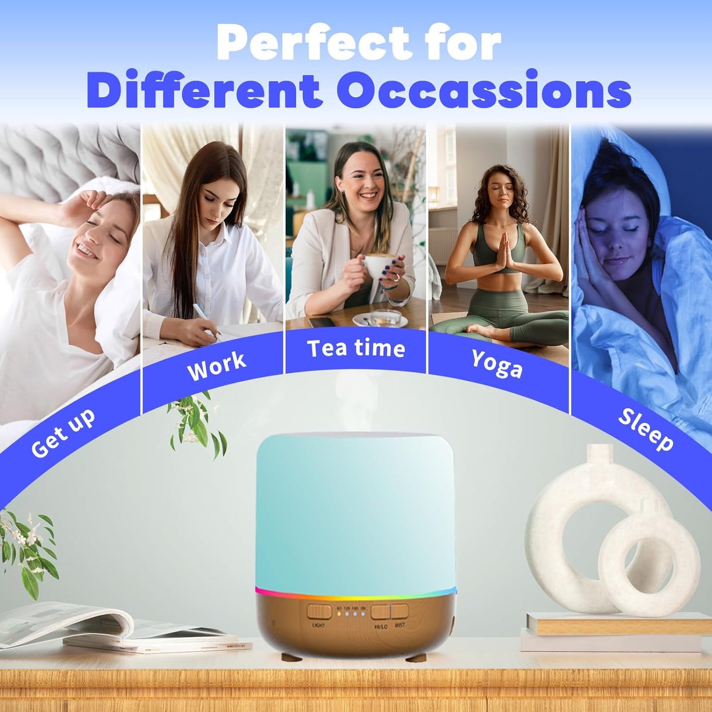 Small Cute Diffusers 200Ml Colorful Essential Oil Diffuser with Adjustable Mist Mode,Auto off Aroma Diffuser for Bedroom/Office/Home (200 ML 1 Pack Yellow)