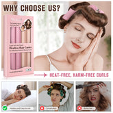 Velvet Fabric Heatless Curling Set-Flexi Rods with Hook-Heatless Curling Rod Headband for All Hair Types- Comfortable & Heatless