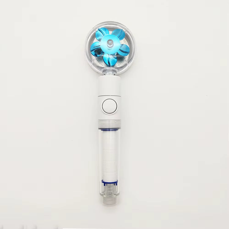 Filtered Turbo Propeller Bathroom Shower Head High Pressure Water Saving Stop Button Showerhead Water Pressure Adjustable Shower