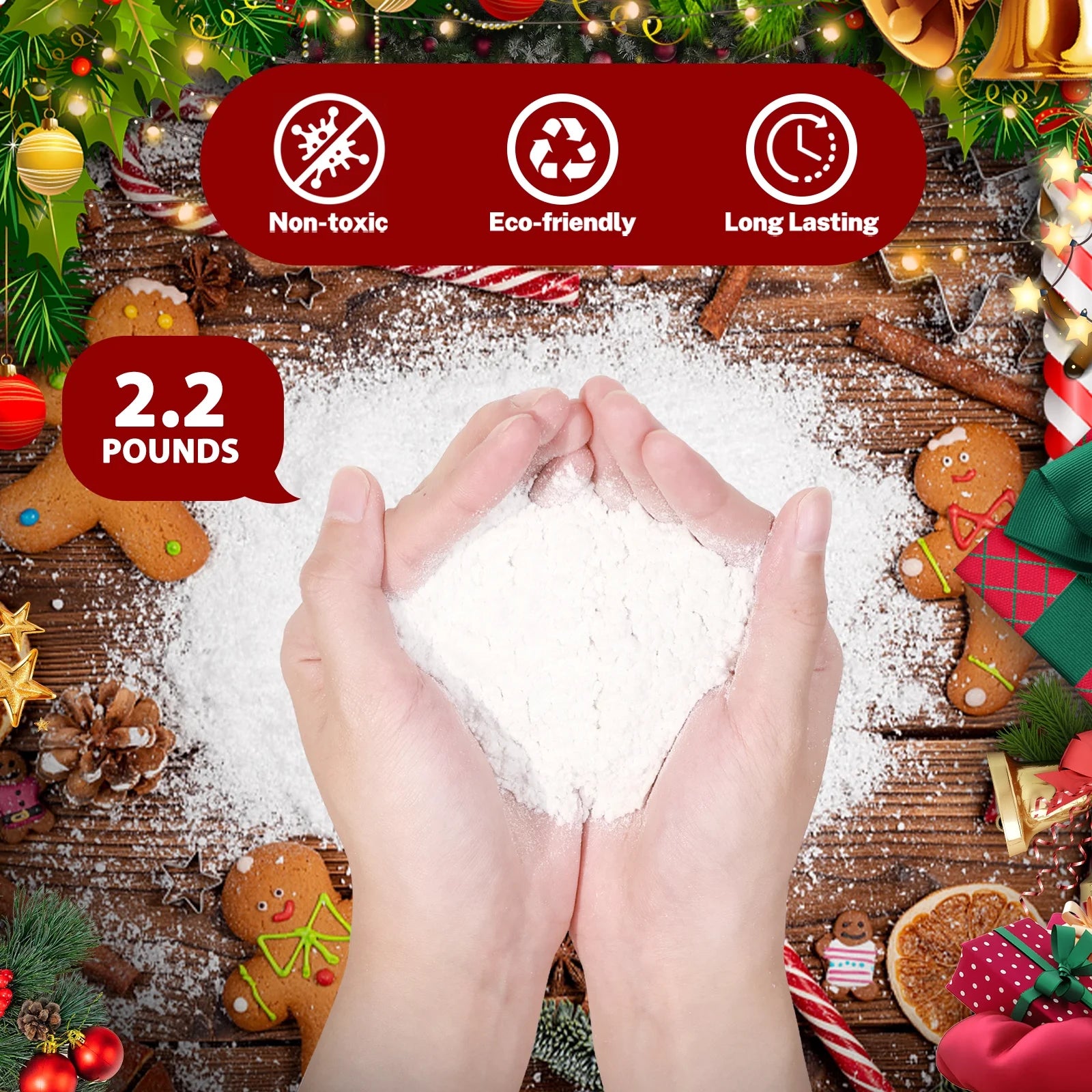 Christmas Decorations, Artificial Snow for Christmas Tree Fake Snow Decoration for Winter Displays