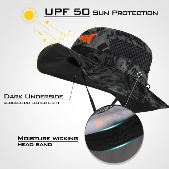 Sol Armis UPF 50 Boonie Hat - Sun Protection Hat, Fishing Hat, Beach & Hiking Hat, Paddling