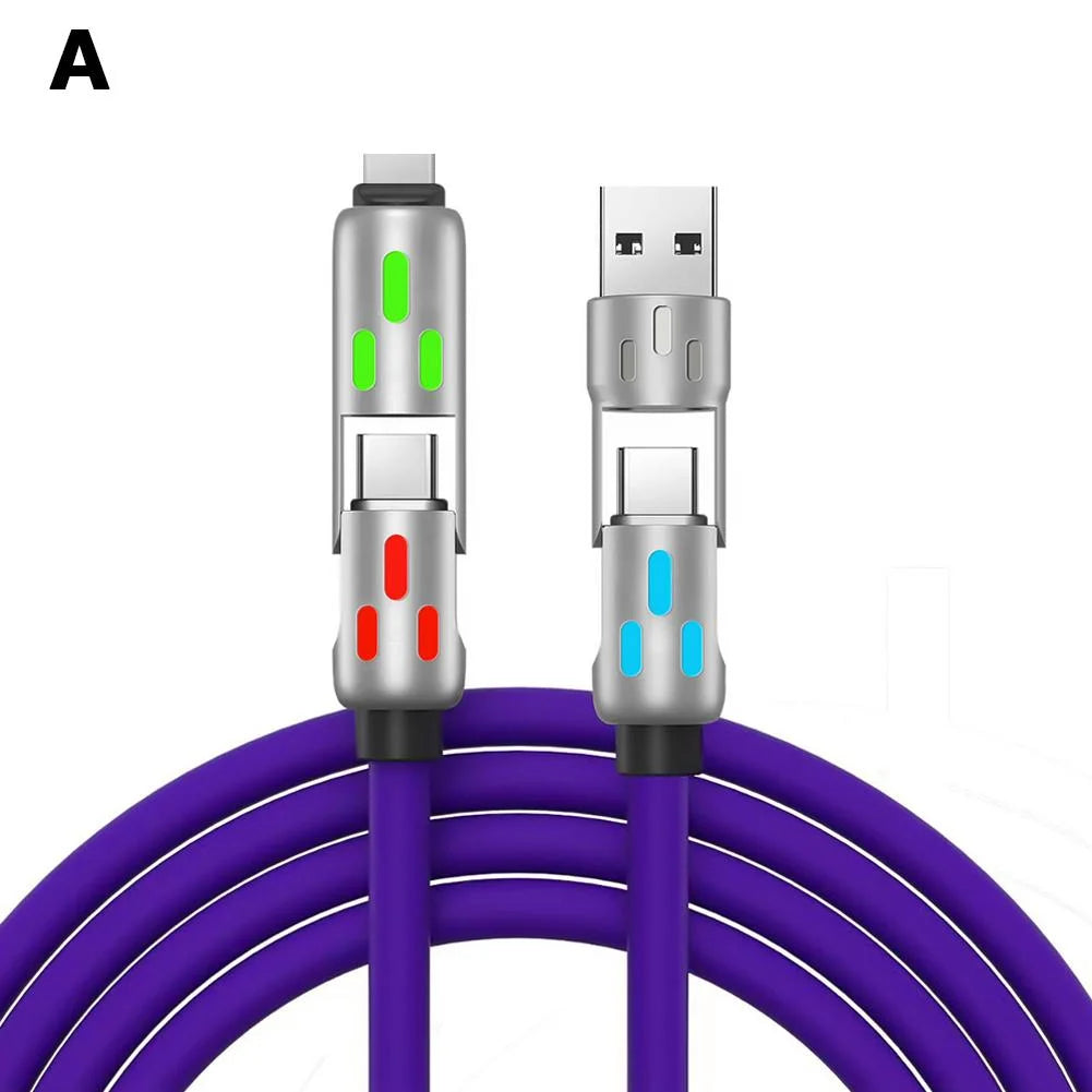 240W 4 in 1 Multi USB Phone Data Cable Fast Charging Cable-Usb C Micro-Typec K7N3