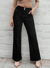 Womens Flare Jeans High Waisted Wide Leg Baggy Jeans for Women Stretch Denim Pants