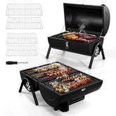 Portable Outdoor Tabletop Charcoal Grill, Multi-Functional Food-Safe Barbecue Smoker for Backyard Camping Picnics Beach, Compact & Heavy Duty