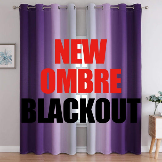 Blackout Curtains & Drapes for Bedroom Living Room 84 Inches Long Purple and Greyish White Room Darkening Window Treatments Ombre Thermal Insulated Light Blocking Grommet Backdrop 2 Panels Set