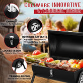 Portable Outdoor Tabletop Charcoal Grill, Multi-Functional Food-Safe Barbecue Smoker for Backyard Camping Picnics Beach, Compact & Heavy Duty