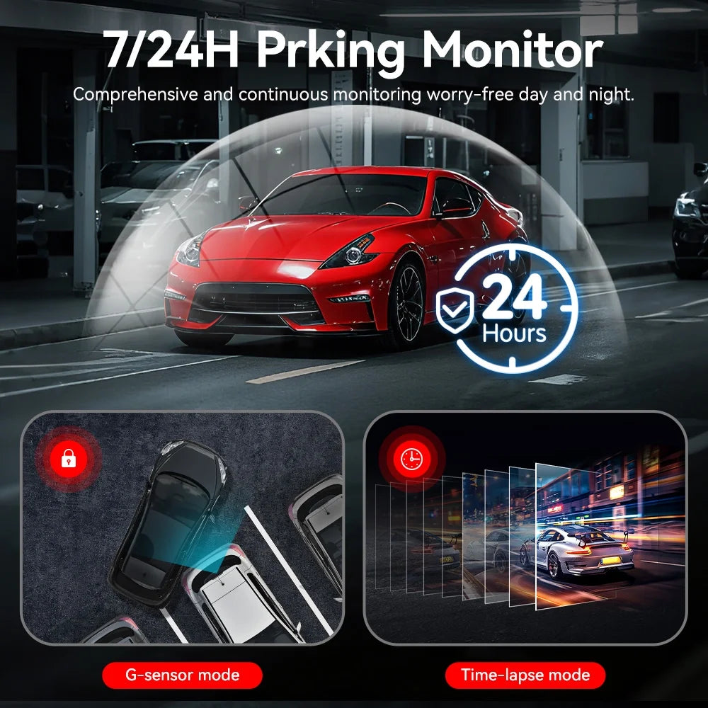 A4 Dash Cam Front and Rear, 4K Car Dash Camera with GPS& 5G Wifi, Touch Screen, 64GB Card, Voice Control Dashcam, Super Night Vision, Front and Rear Dash Cam with G-Sensor