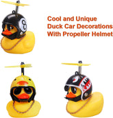 Duck Car Dashboard Decorations 3Pack Rubber Duck for Car Car Accessories Rubber Duck with Thruster Helmet Sunglasses, and Gold Chain Cool Ornaments