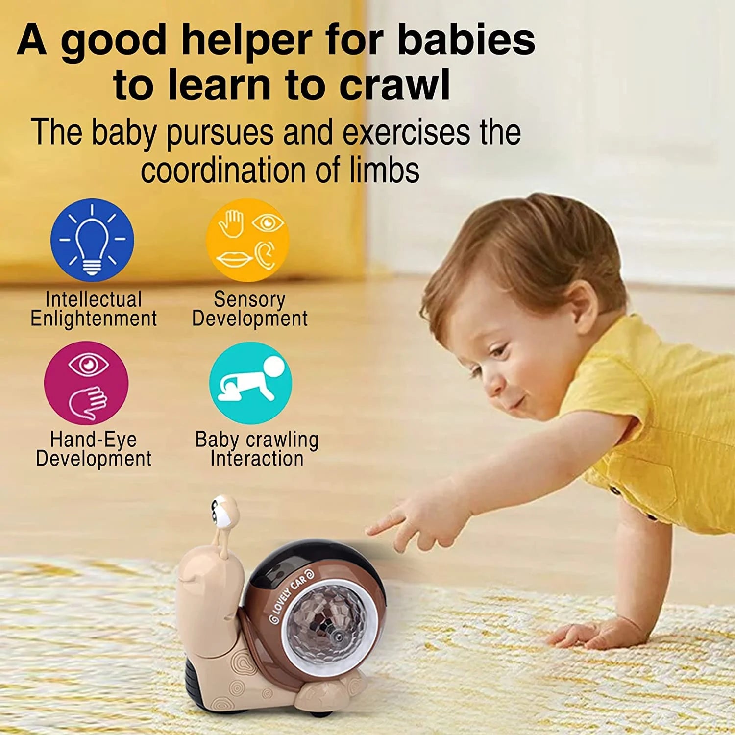 Baby Crawling Crab Toys for 1 Year Old, Light up Musical Sensory Toys for 12-18 Months Boys Girls Gifts