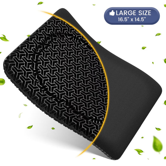 Gel Seat Cushion for Long Sitting, Office Chair, Car, Wheelchair, Black