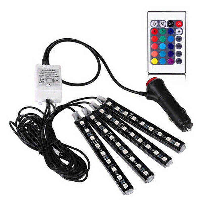 RGB LED CAR Interior Accessories Floor Decorative Atmosphere Strip Lamp Lights