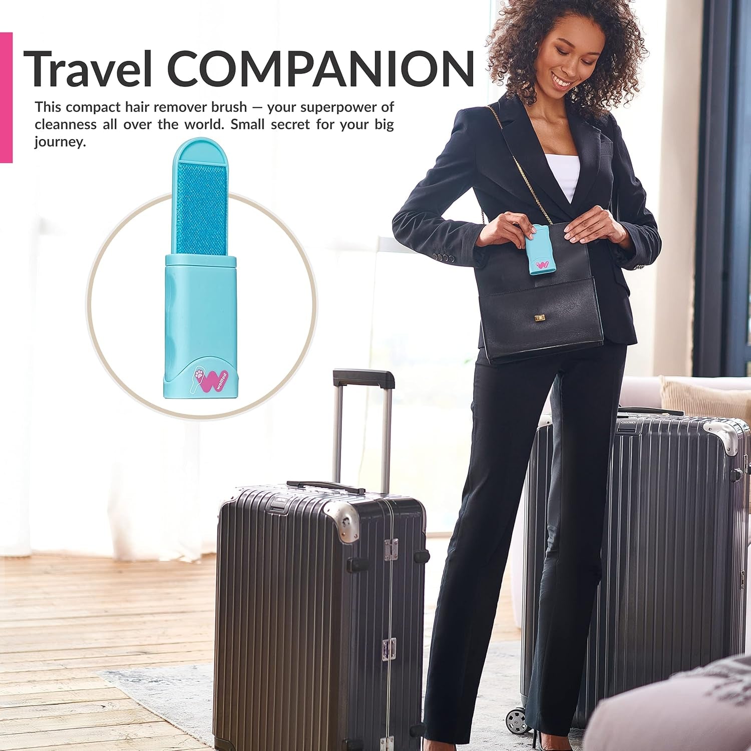 New Blue Self-Cleaning Double-Sided Pet Hair Remover for Couch, Furniture, Clothing, Car Seats, Carpet, Pet Bed - Dog & Cat Hair Remover, Fur & Lint Brush