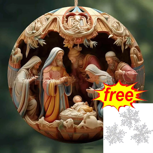 Nativity Christmas Ornaments Christmas Gifts Pendants Christmas Tree Decorations for Home, Office and Cars Decor, Gift for Parties, Christmas and Holiday, Christmas Decorations