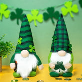 St Patricks Day Decorations, 2 Pcs Shamrock Gnomes Plush St Patricks Day Gifts for Home Table Decor, 11 Inch (Green)