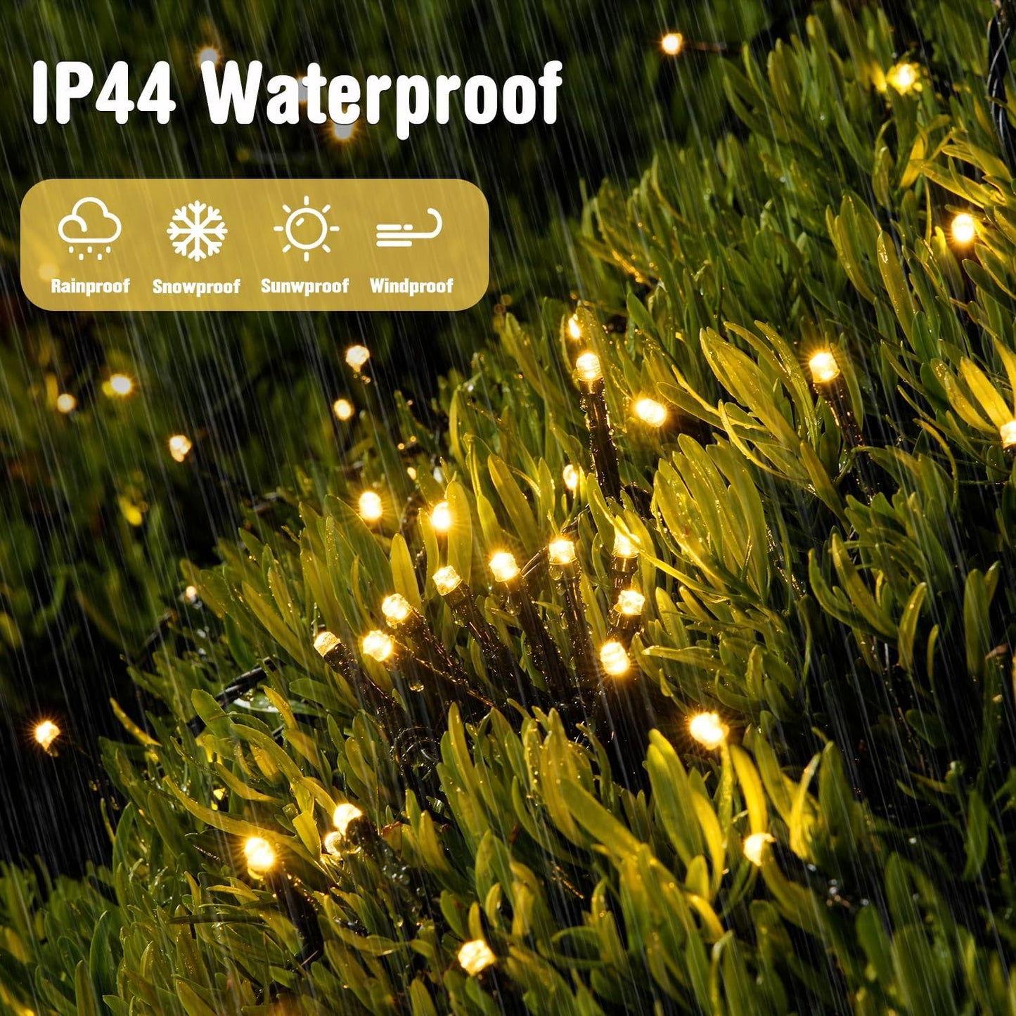 66Ft 200 LED Christmas Lights Outdoor, Warm White Christmas Tree Lights Indoor Plug In, 8 Modes Twinkle String Light for outside Bedroom Wedding Party Classroom Dorm Ceiling Home Decorations