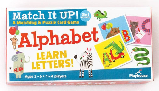 Match It UP! Animals Preschool Alphabet Matching & Puzzle Card Game for Kids