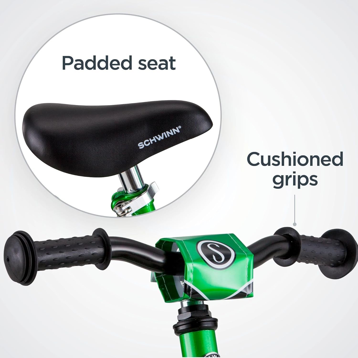 Balance Bike, 12 Inch Bike for Kids Ages 2-4, Durable Steel Frame, Padded Seat, Cushioned Grips, Adjustable Seat Grows with Your Child, No Training Wheels Needed, Training Bicycle for Kids