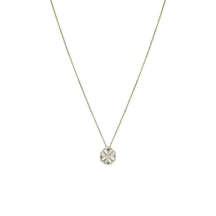 Retro Magnetic Folding Heart Shaped Four Leaf Clover Pendant Necklace Women Love Clavicle Chain Gifts Openable Choker Jewelry