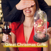 Valentines Day Gifts for Her, Preserved Flower Gift, Light up Rose in Glass Dome