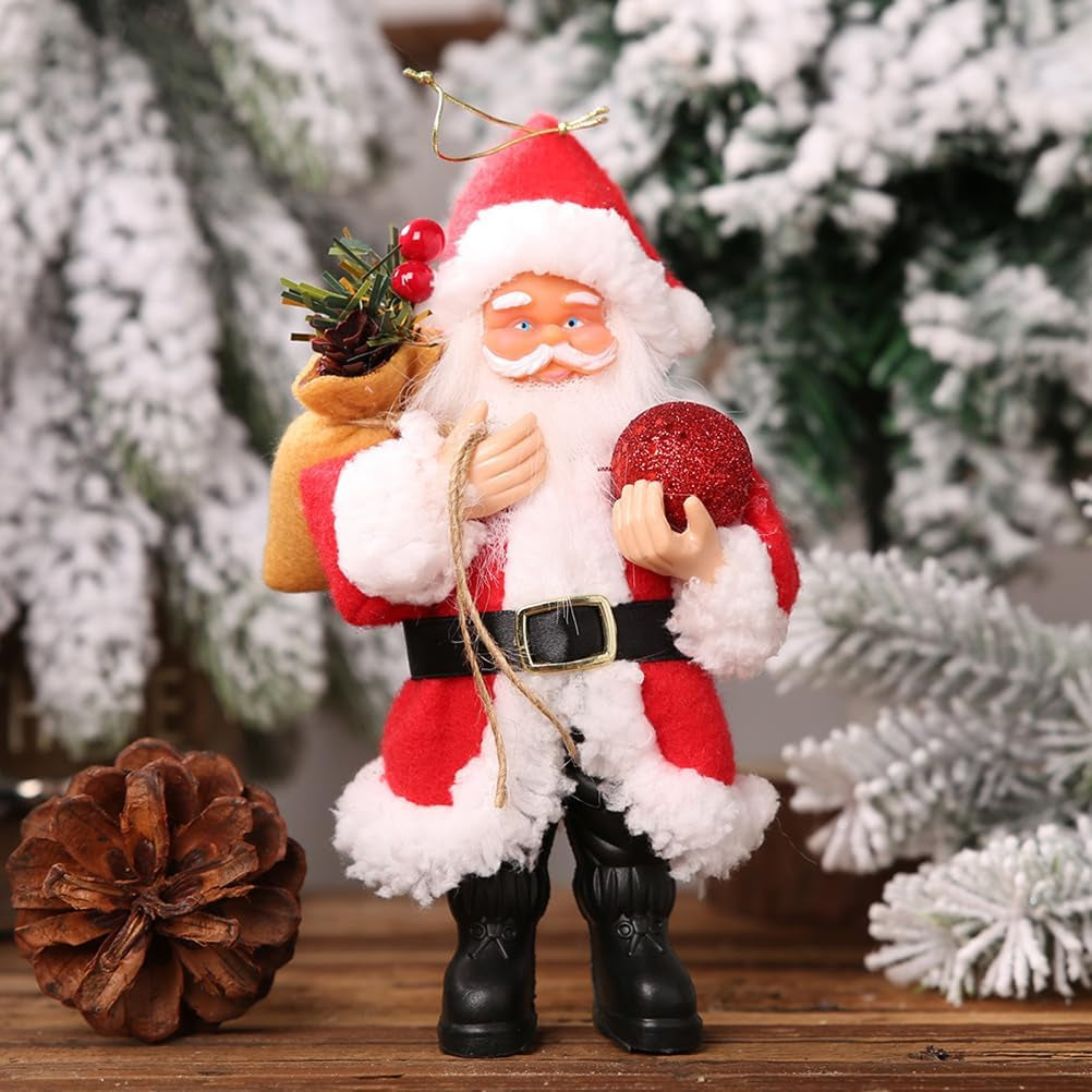 Christmas Standing Santa Claus Figurine Decor Christmas Ornaments Santa Collectors for Home Table Tiered Tray Decorations