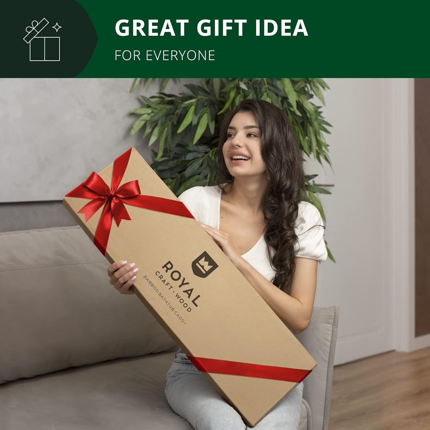 Royal Craft Wood Expandable Bathtub Caddy Tray – Blue with Soap Holder