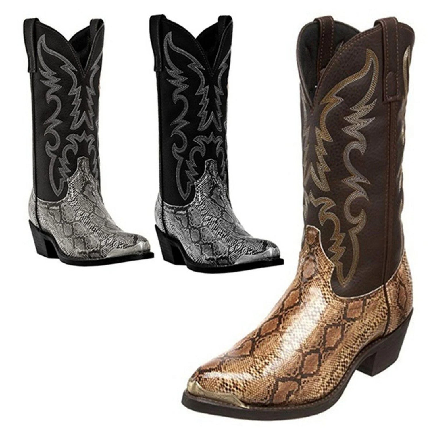 Western Boots Lightweight Pointed Durable and Comfortable Cowboy Boots for Men Embroidered Traditional Country Boot