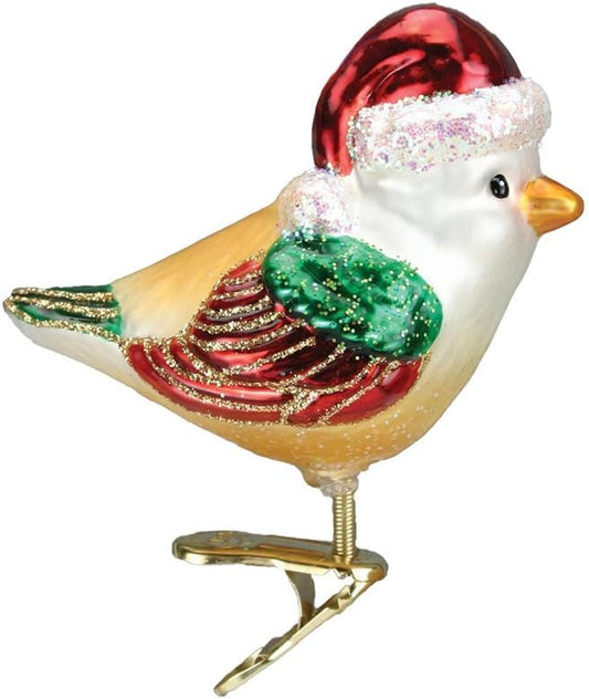 Ornaments Santa Bird Glass Blown Ornaments for Christmas Tree 3Inch