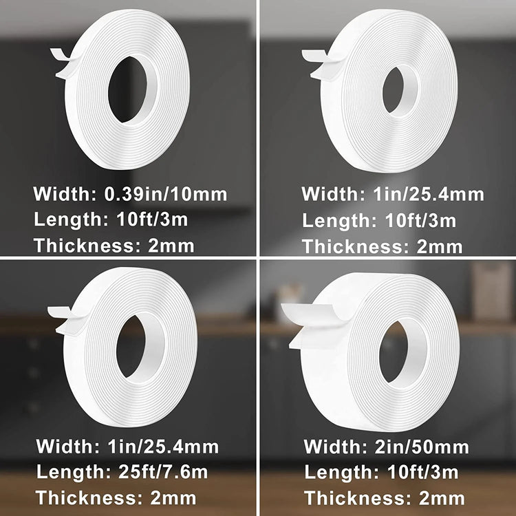 Nano Tape 0.39In X 10Ft, Double Sided Tape Heavy Duty Mounting Tape, Transparent Tape Strong Adhesion Clear Tape, Nano Double Sided Tape Waterproof for Picture Hanging Carpet Tape LED Strip Light