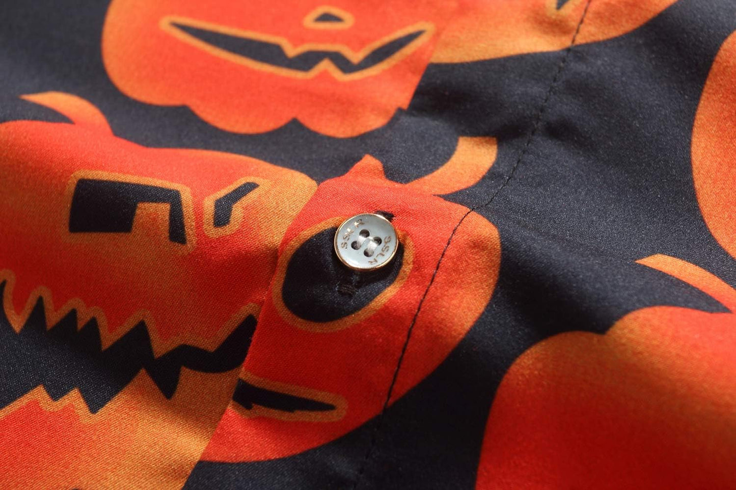 Mens Halloween Shirt, Short Sleeve Pumpkins Shirts Button down Light Weight Causal
