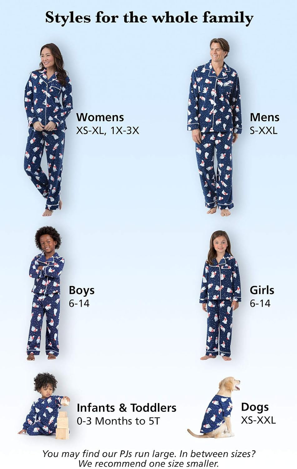 Family Matching Christmas Pajamas - Fleece, Navy, Women'S, M, 8-10