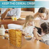Cereal Containers Set, 3 PCS Airtight Food Storage Container with Flip-Top Lids, Plastic Organizer Dispenser for Kitchen, Pantry Organization (135.2Oz/4L)