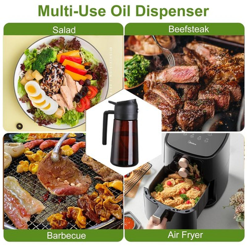 Oil Sprayer for Cooking, Kitchen Maiden 2 in 1 Spray and Pour Olive Oil Dispense