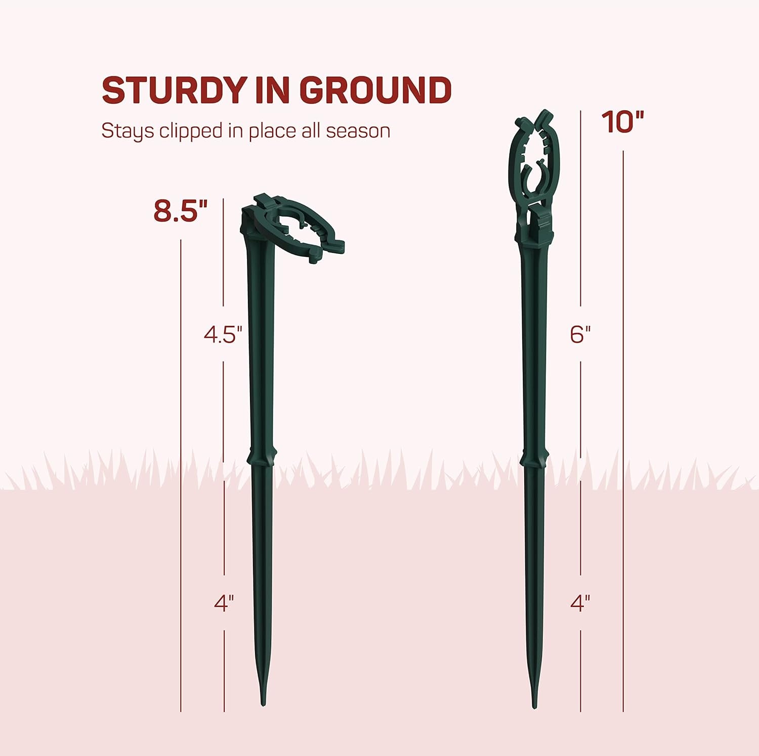 Christmas Light Yard Stakes [Set of 50] Outdoor Light Stakes - 8.5" Tall - Universal Christmas Pathway Lights on Yards, Driveways - Christmas Yard Stakes - USA Made