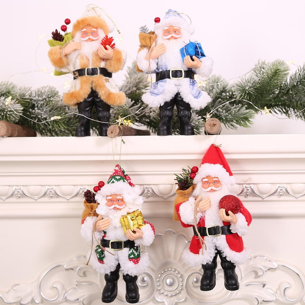 Christmas Standing Santa Claus Figurine Decor Christmas Ornaments Santa Collectors for Home Table Tiered Tray Decorations